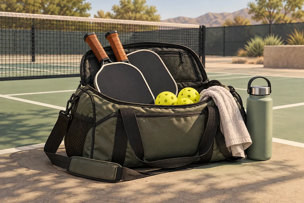 Illustration de l'article « Matériel de pickleball : que dit la FFT et que mettre dans son sac »